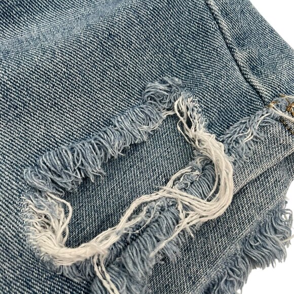 PACSUN Women's Mom Shorts Raw Hem Distressed 100% Cotton Denim Shorts Size 25 - Picture 7 of 13
